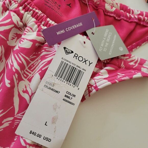 Roxy Blooming Ride Small Mini Bikini Bottoms (Size L/12) - Picture 5 of 8